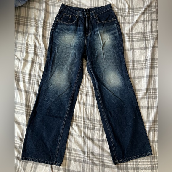 Triple J Premium Blue Wide Leg Jeans - Picture 1 of 5